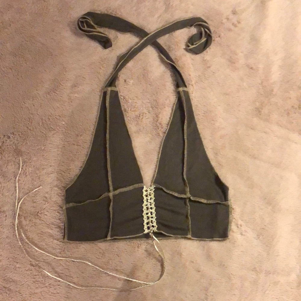 Greenish brownish crop top